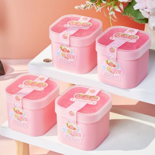 Slime hộp vuông 200ml hoa quả 4 màu, Slime basic không dính tay