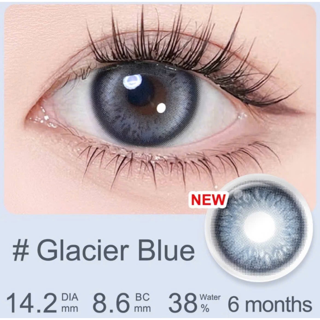 [Pass KOC][NEW Seal] ￼#glacier blue 0D Magister Kính áp tròng 14.2-16.0mm Ống kính đen 1 cặp lens 16