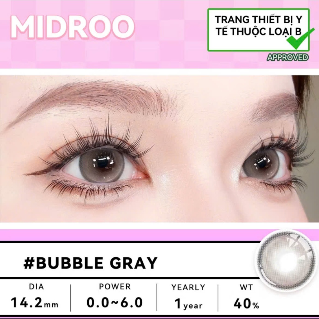 [Pass KOC][NEW Seal] ￼0D Midroo Lens 0~6 Độ (2 chiếc) 14.5mm Lens Cận Đen Lens Mắt Snowball Kính Áp 