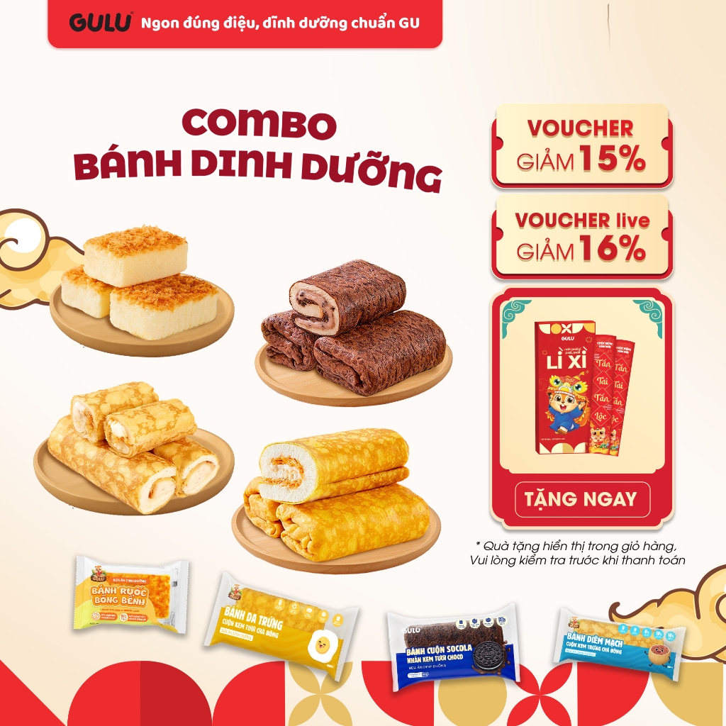 Bánh Da Trứng Cuộn Kem Tươi Chà Bông GULU FOODS