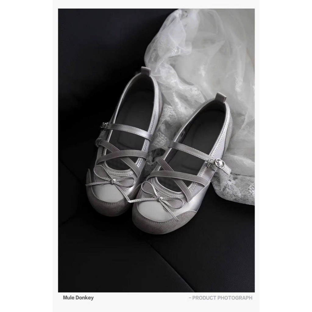 ( Mule Donkey) Giày Mary Jane nữ màu bạc