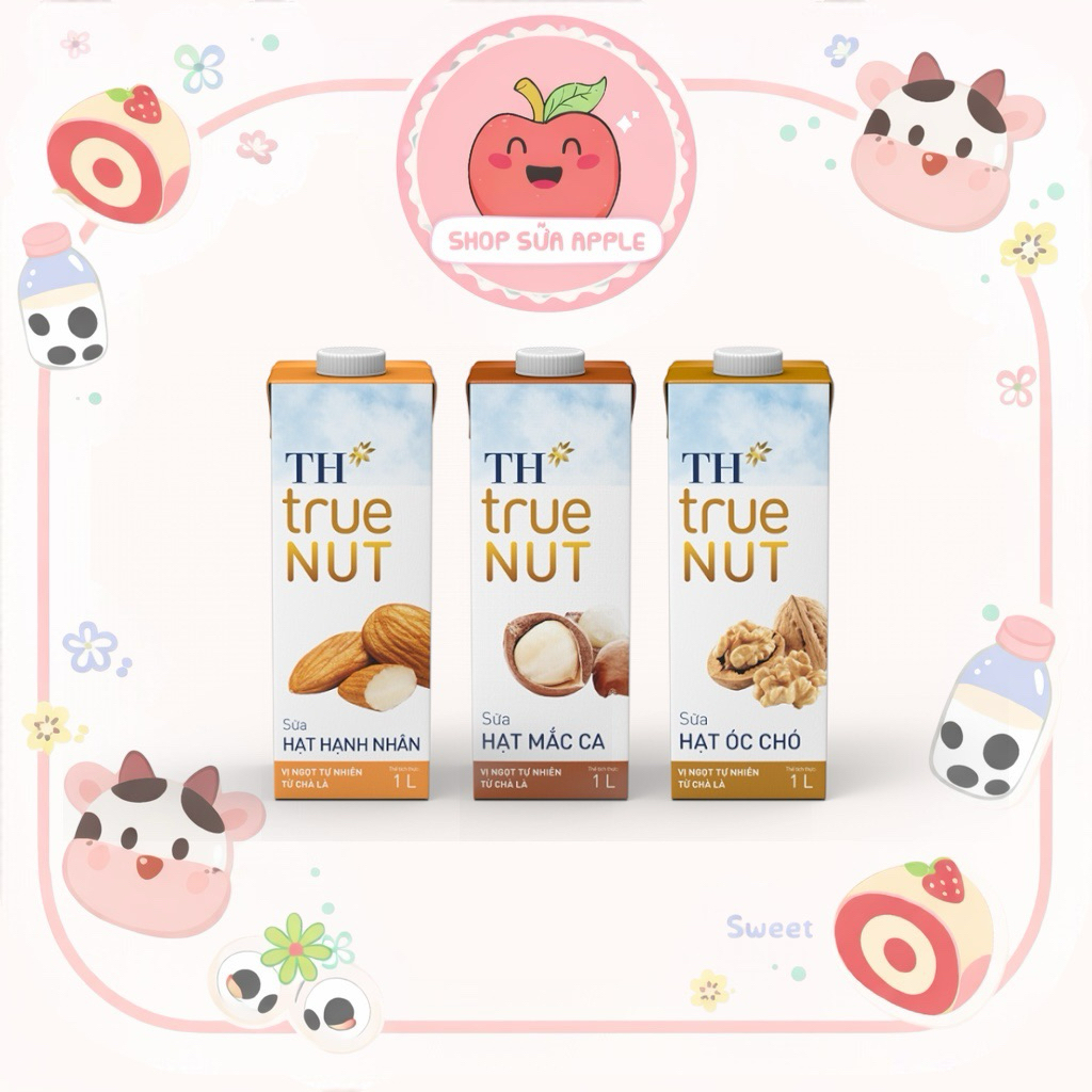 Combo Hộp Sữa Hạt Th True Nut 1L (Macca / Óc Chó / Hạnh Nhân)