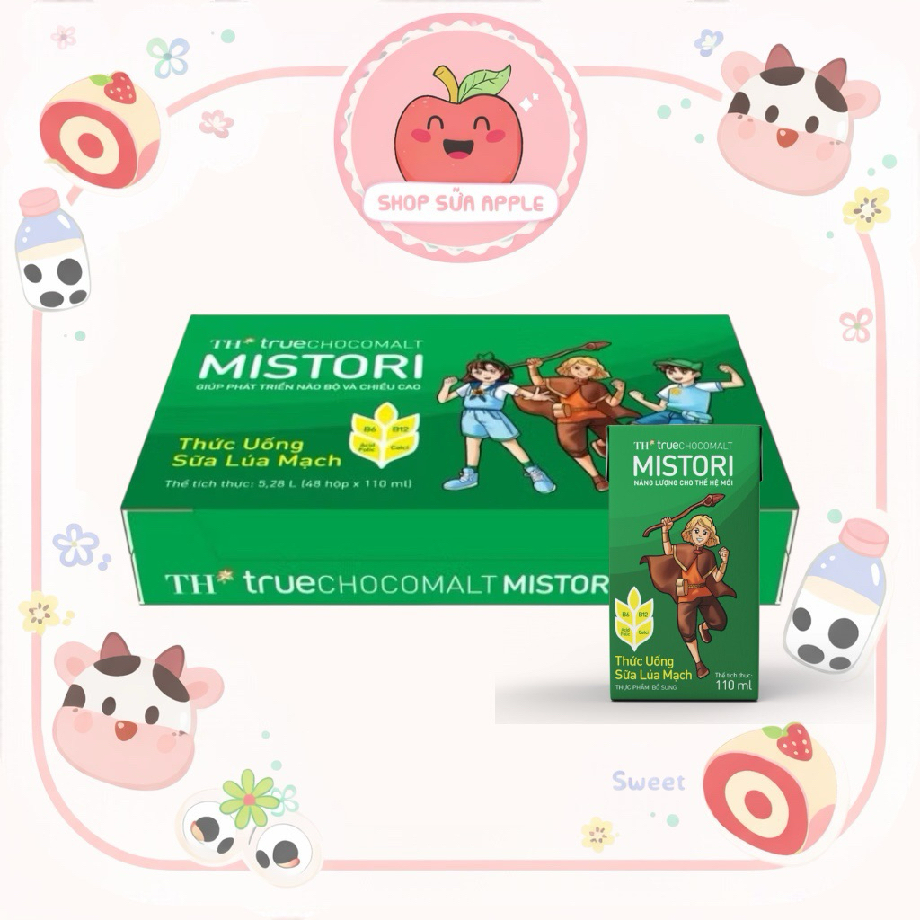 Thùng 48 Hộp sữa lúa mạch Th true Chocomalt mistori 110ml