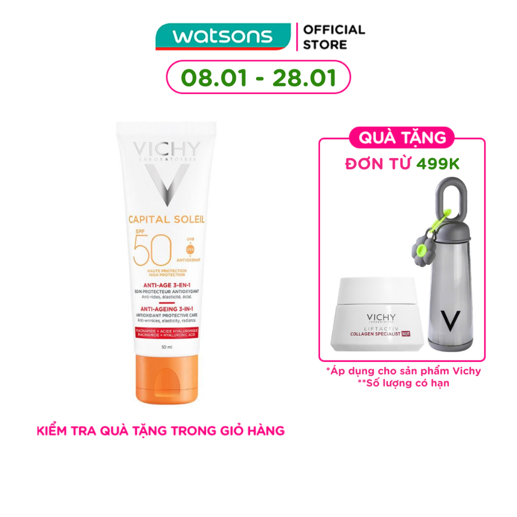 Kem Chống Nắng Vichy Chống Lão Hóa Ideal Soleil Anti Age 50ml