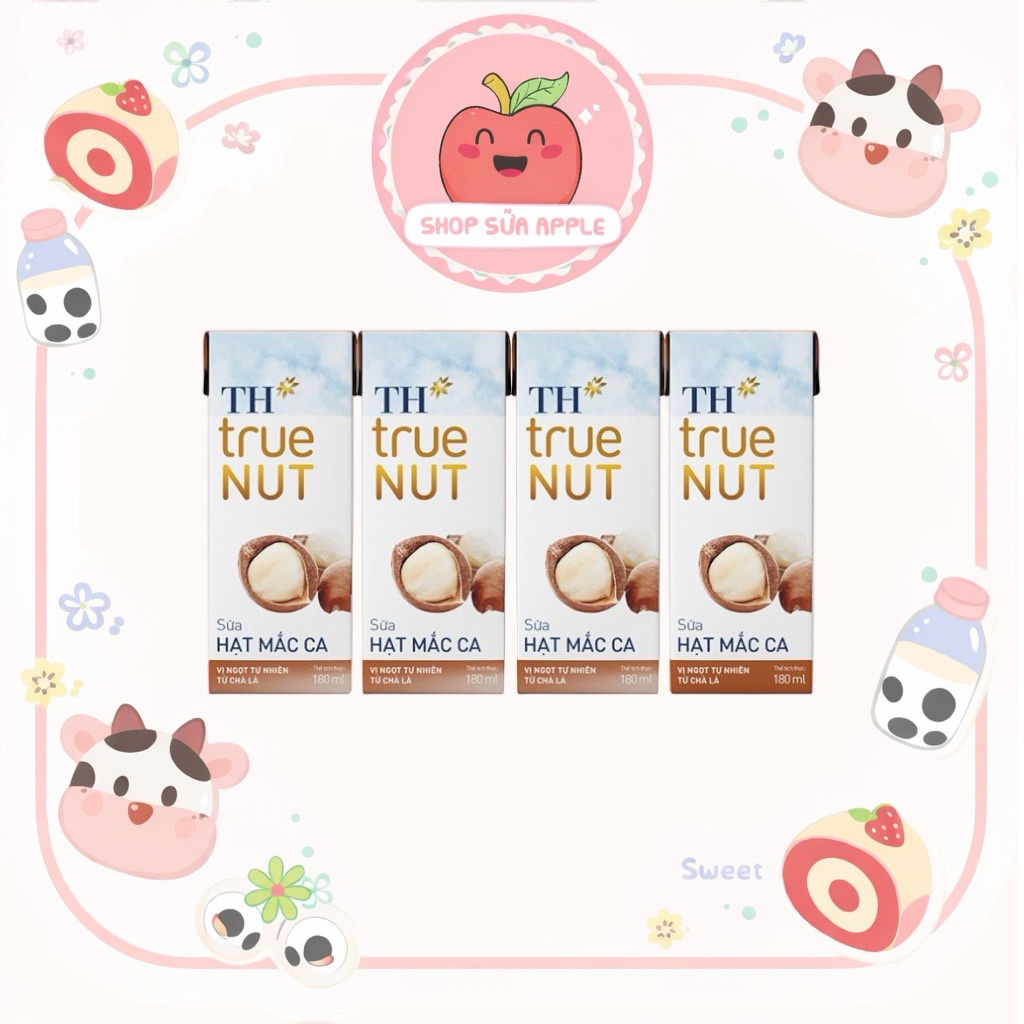 Lốc 4 hộp Sữa Hạt TH true Nut 180ml