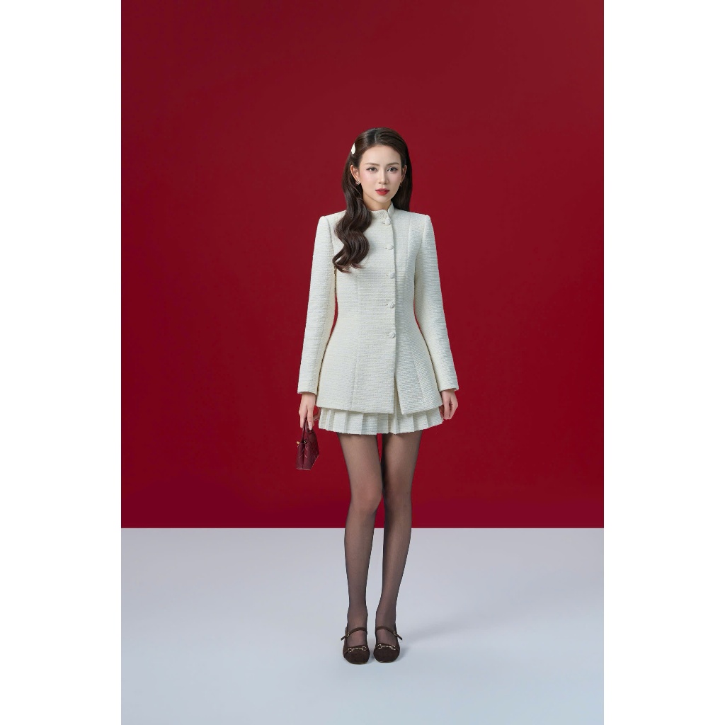 GAMI SET - Set Dạ Tweed hàng cúc lệch sang trọng, thanh lịch by Cherine
