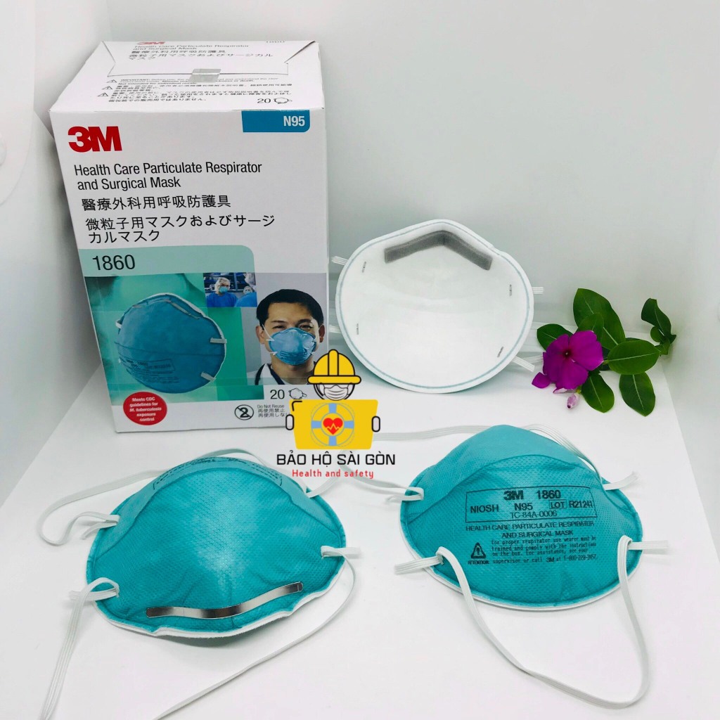 combo 5 Khẩu trang 3m 1860 chính hãng, khẩu trang N95 mask dây đeo qua đầu cao cấp