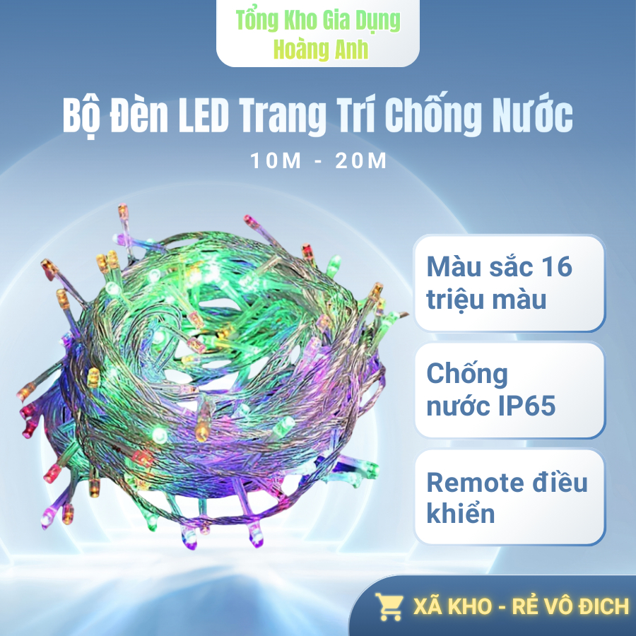 Dây Đèn LED ARGB 20M USB 16 Triệu Màu Nháy Theo Nhạc Chống Nước Điều Khiển Remote Trang Trí Tết