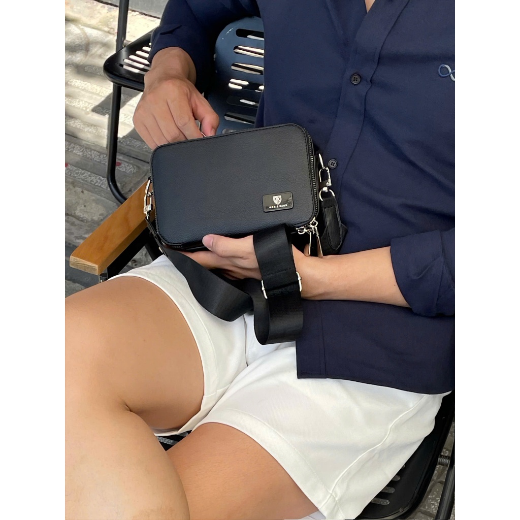 Túi cốp đeo chéo nam D.K Men's Bags chất da PU cao cấp - Tặng ví + 2 charm tự chọn (inbox shop để ch