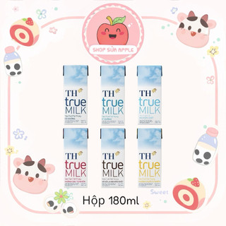 Lốc 4 Hộp sữa tươi Th True Milk 180ml (Nguyên chất, Ít đường, Có Đường