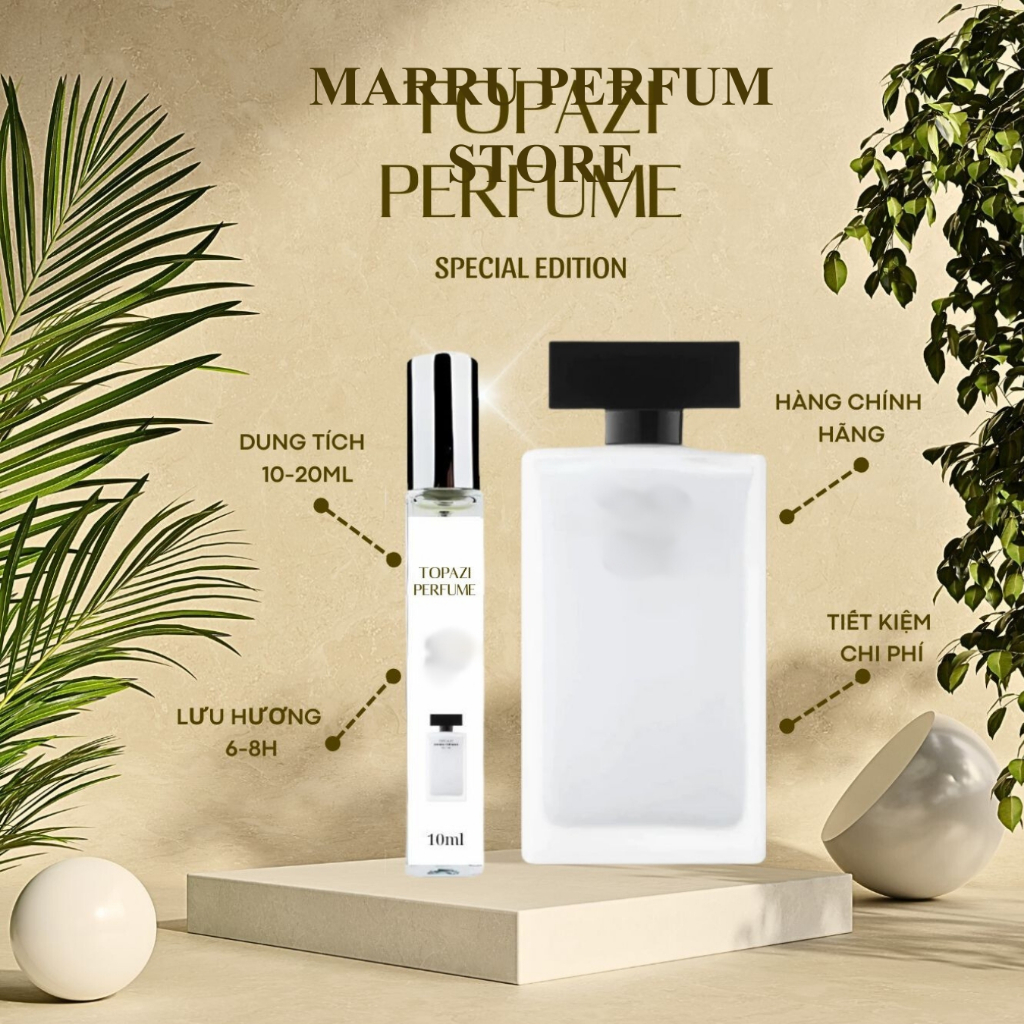 Nước hoa nữ Narciso For Her Pure Musc - Narciso Trắng, Hương phấn hoa tươi, xạ hương trắng thơm mát 