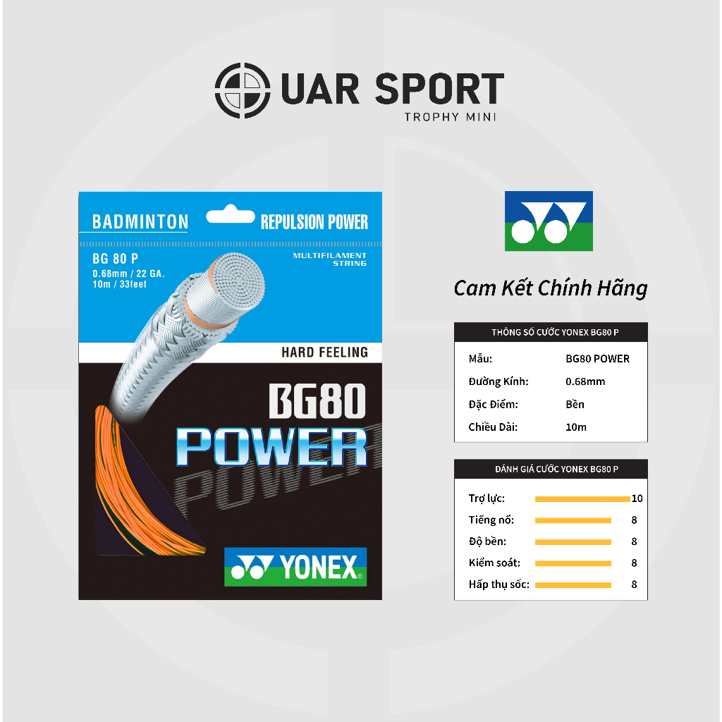 [Chính Hãng] Cước Cầu Lông Chính Hãng Yonex BG65 | BG65 Ti | BG80 Power | UAR SPORT.