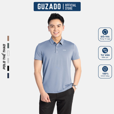 Áo Polo Nam GUZADO Mẫu Thun Lạnh Thông Hơi, 9 Màu Trơn Basic, Co Giãn, Thấm Hút, Thoáng Khí Tốt GPL-GAPS25S001