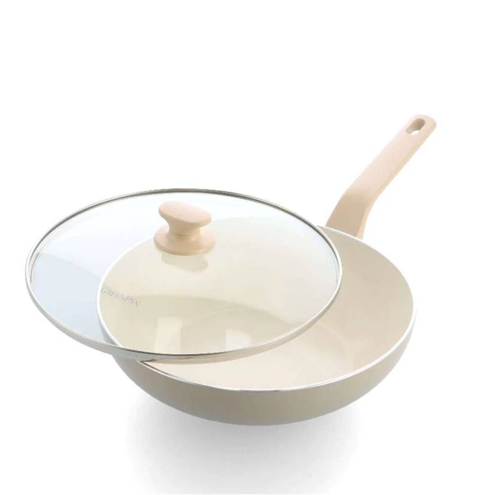 Chảo chống dính sâu lòng GreenPan 24cm Essence CC009916-101 có nắp kính