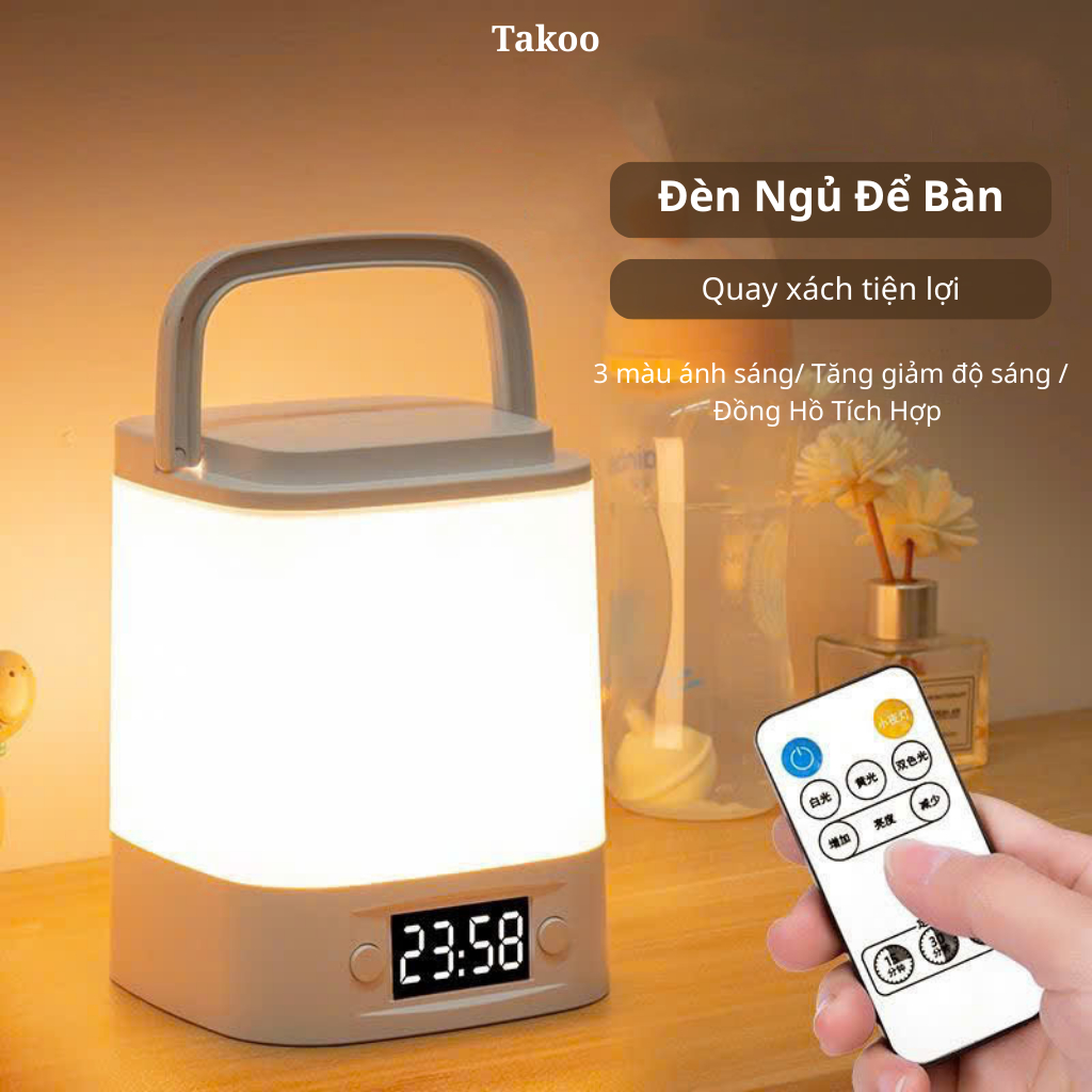 Đèn ngủ cảm ứng tích điện 3 màu ánh sáng khác nhau,đèn ngủ ngủ LED đa năng có tay sách tiện lợi