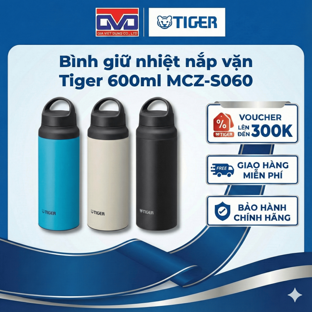 Bình giữ nhiệt lưỡng tính Tiger 600ml -  Nắp bật 1 chạm khoá an toàn - MCZ-S060 - Hàng chính hãng