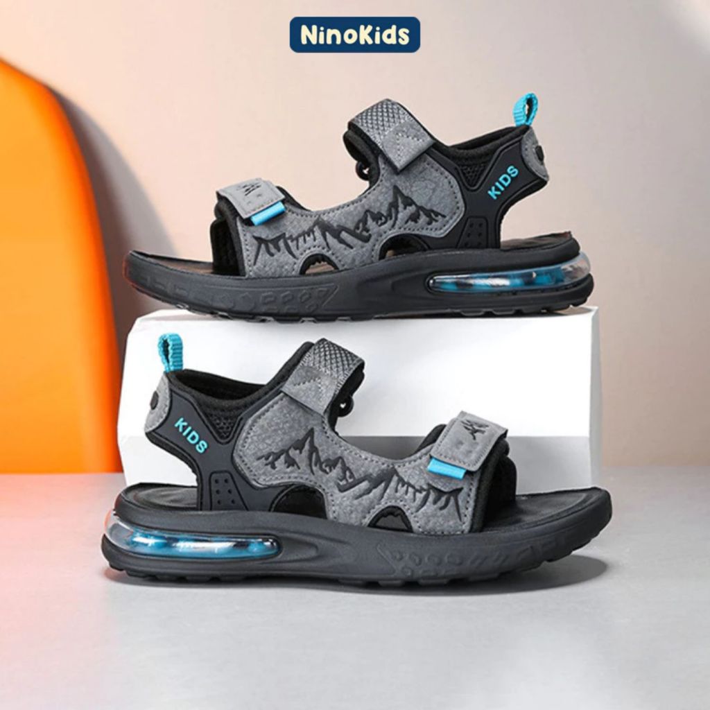 Dép Sandal cho bé trai lớp 1-7, phong cách thể thao năng động, đế đệm PU siêu nhẹ, SB04 NinoKids