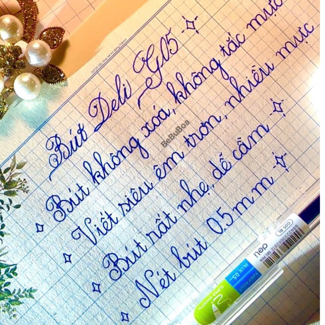 Bút gel bấm siêu trơn Deli G05 ngòi 0.5mm - Mực đều, nhanh khô