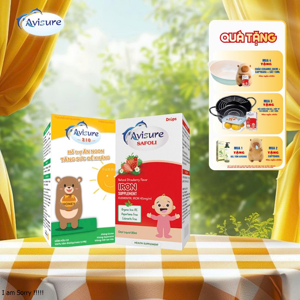 [CÓ QUÀ] Kẽm Avisure Zio và Sắt Avisure Safoli giúp con ăn ngon tăng đề kháng khỏe