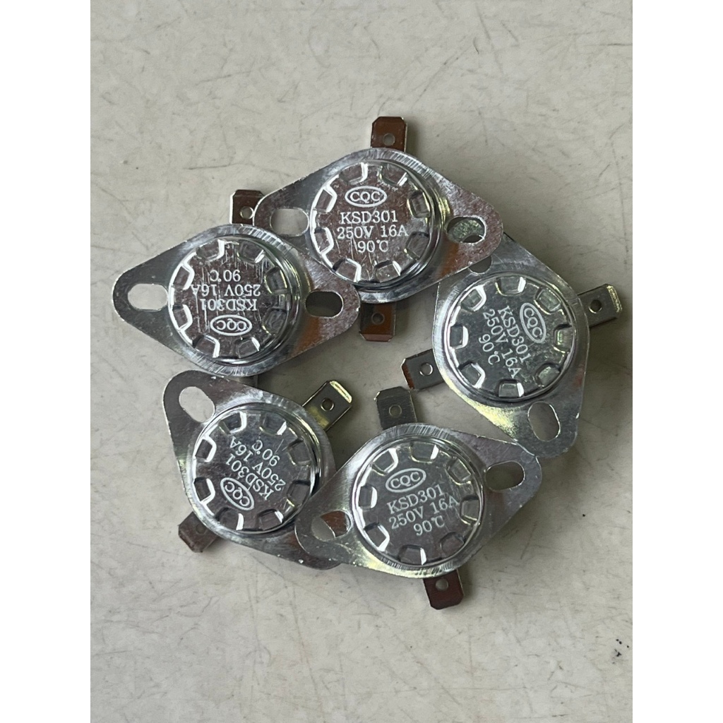 Combo 5 Rơ le nhiệt 90 độ C  KSD301 250V 16A thường đóng