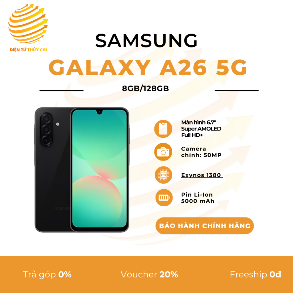 Điện thoại Samsung Galaxy A26 5G - 8GB/128GB - Hàng Chính Hãng