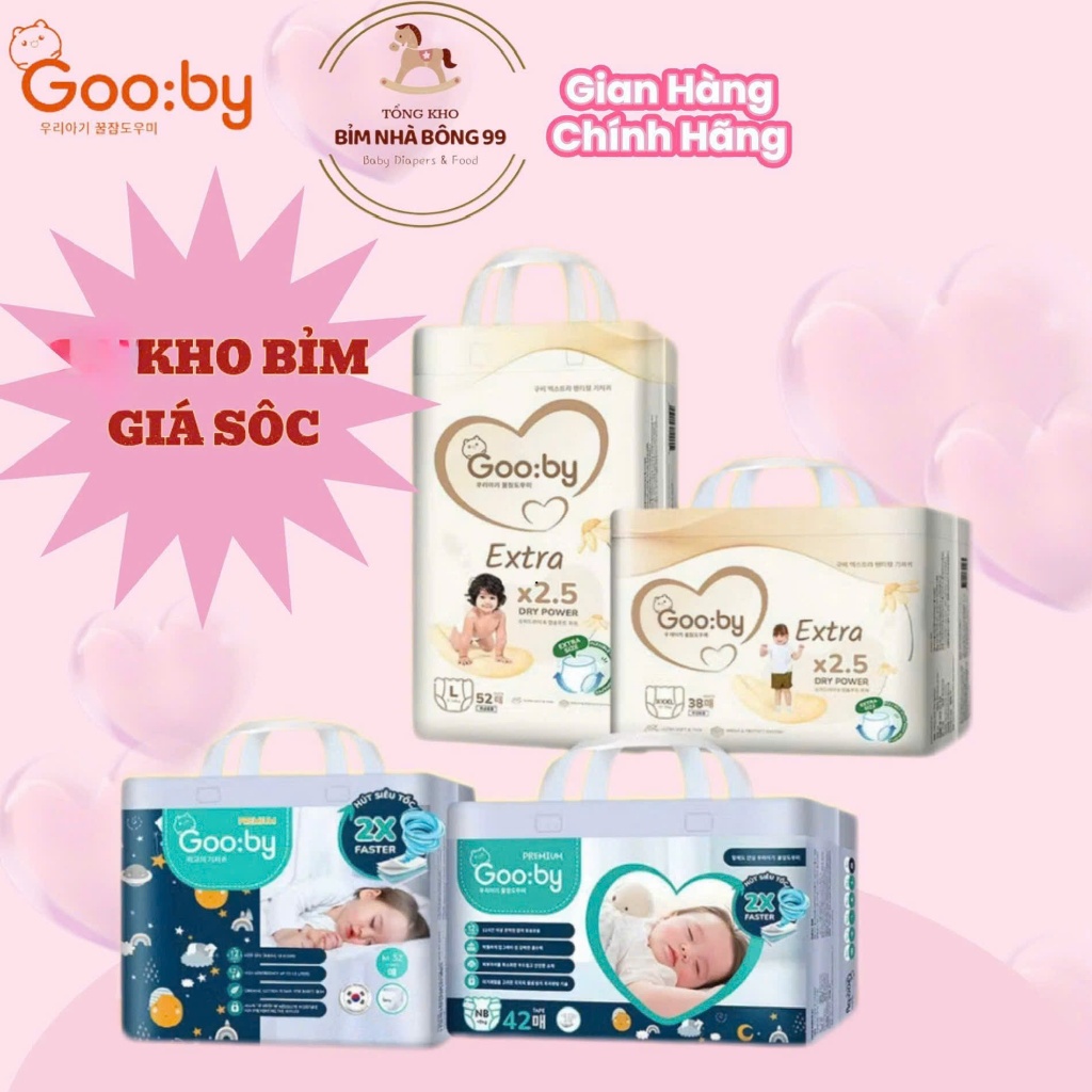 Tã Dán/Quần Gooby Extra/Premium – Chống Trào 12h đủ size NB/S/M/L/XL/XXL/XXXL