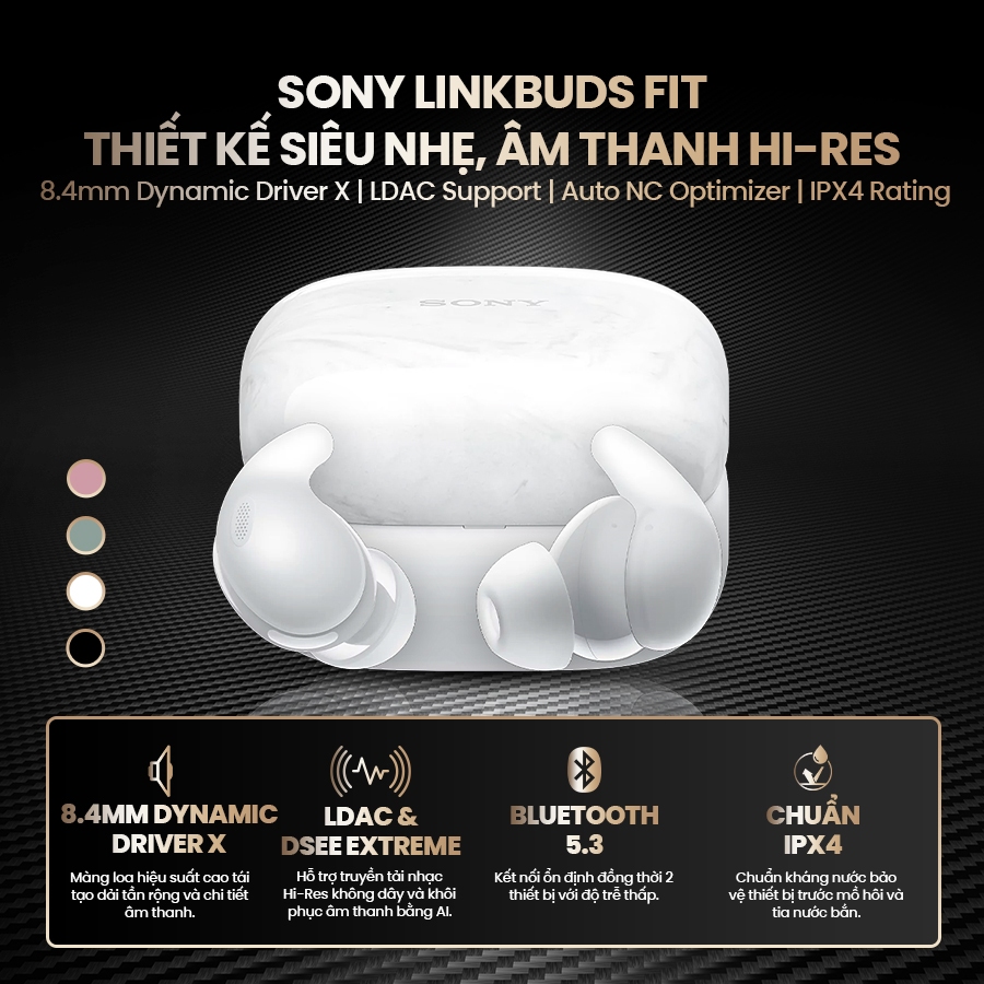 Tai nghe bluetooth Sony LinkBuds Fit WF-LS910N màng loa 8.4mm chuẩn Hi-Res, chống ồn chủ động | BigBuy360 - bigbuy360.vn