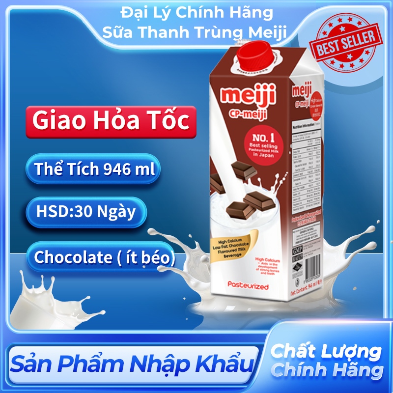 Sữa Tươi Thanh Trùng Meiji Hương Socoloa Hộp 946ml Đại Lý Chính Hãng Q1 Trần Khắc Chân