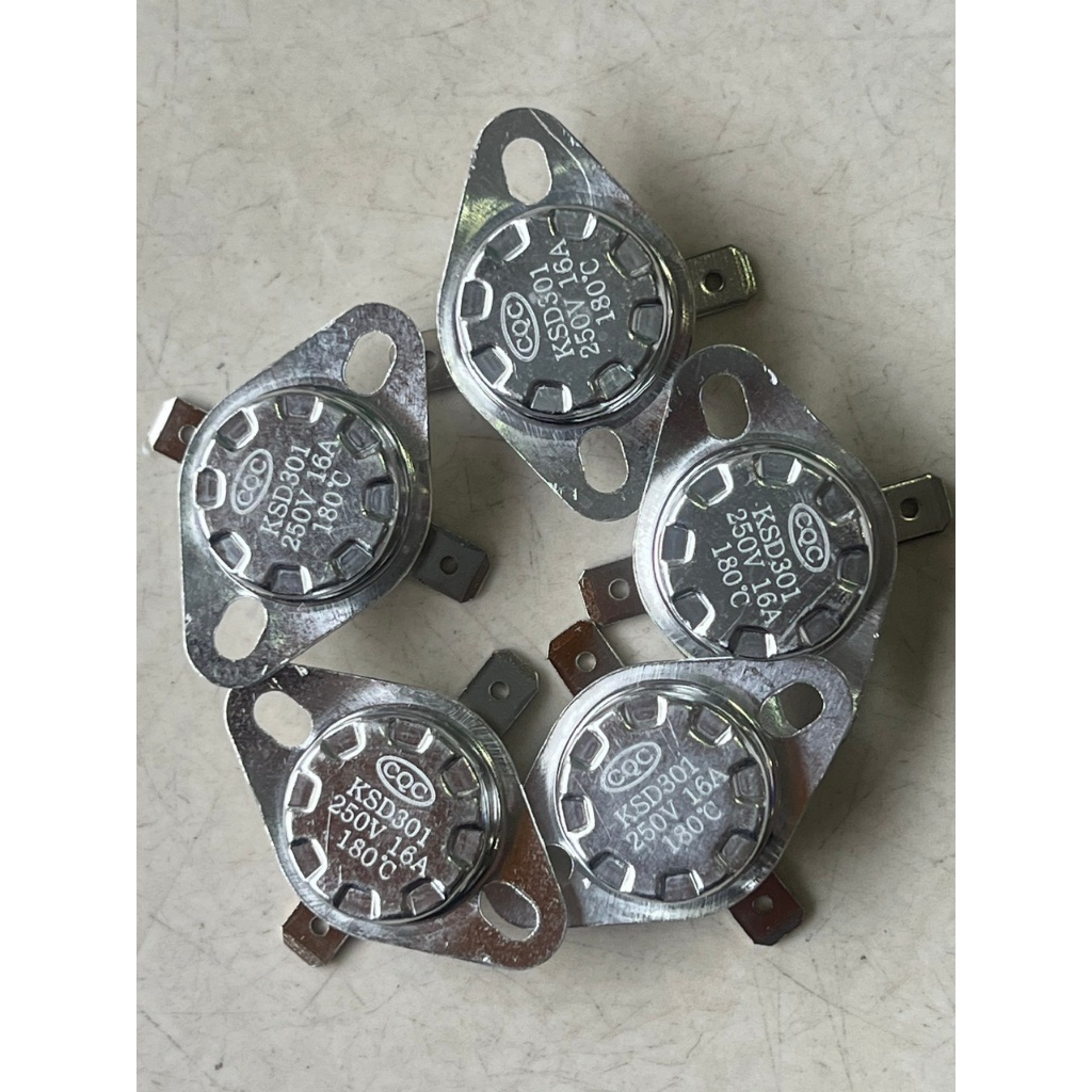 Combo 5 Rơ le nhiệt 180 độ C  KSD301 250V 16A thường đóng