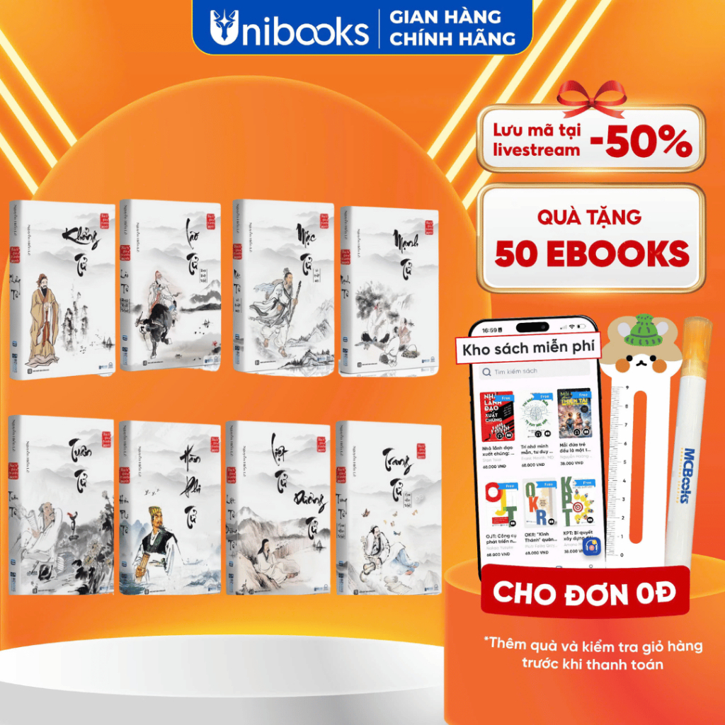 Combo trọn bộ 8 cuốn sách Bách Gia Tranh Minh - Đạo quân tử triết lý nhân sinh - Bizbooks