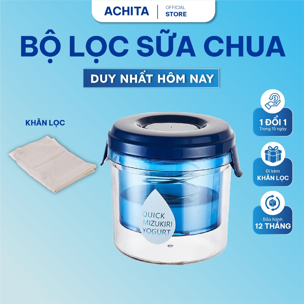 Bộ lọc sữa chua Hy Lạp Achita H25 dung tích 1300ml, làm sữa chua Hy Lạp tại nhà nhanh tiện lợi