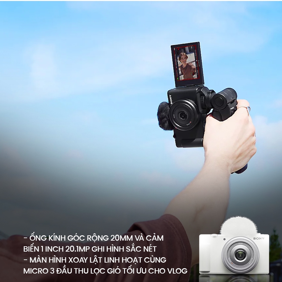 Máy ảnh vlog Sony ZV-1F cảm biến 1.0 inch 20.1MP cho hình ảnh chi tiết, ống kính 20mm góc siêu rộng q | BigBuy360 - bigbuy360.vn