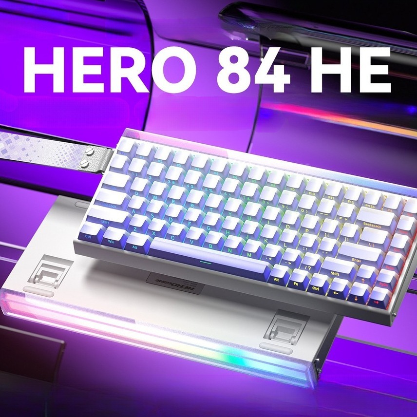 Bàn phím trục từ Wolf AULA-HERO84HE, cơ khí, chơi game E-Sports có dây RGB sợi carbon
