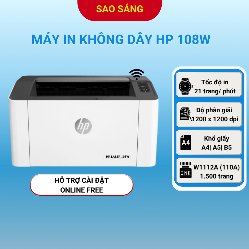 Máy in giá rẻ HP 108W. Hàng mới 100%