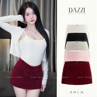 [KHOÁ KÉO PHÍA SAU] Chân váy nữ vải Lông Thỏ phong cách Y2K chữ A có lót trong dáng ngắn DAZZI V03