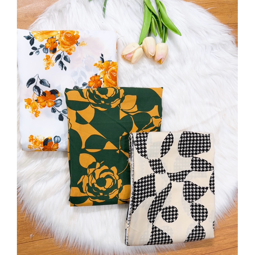 M579 . vải lụa mango hoa may đầm, bà ba… khổ 1.5m