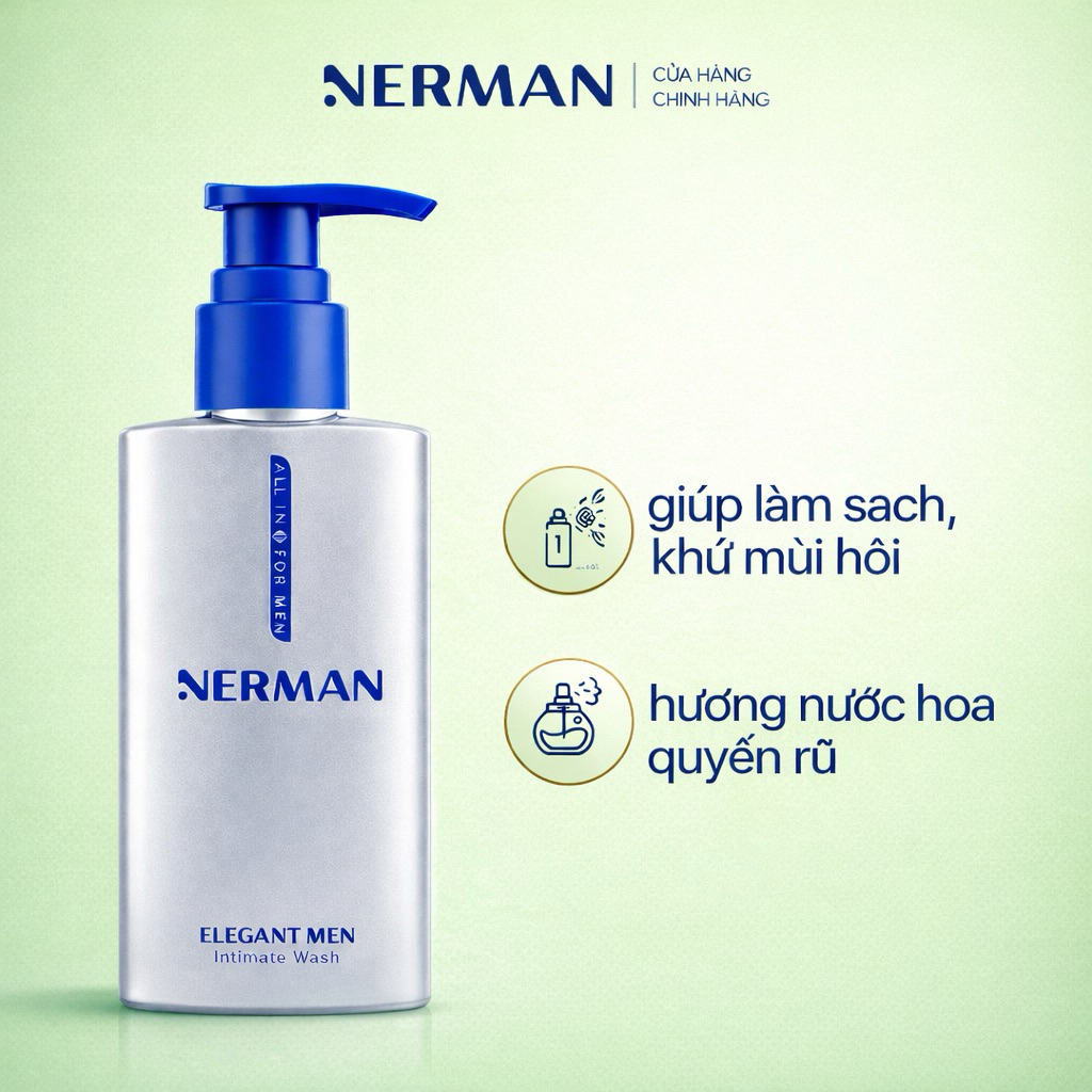 (SẢN PHẨM HÓT) Dung dịch vệ sinh nam giới Nerman Elegant Men Nerman hương nước hoa 100ml/ chai