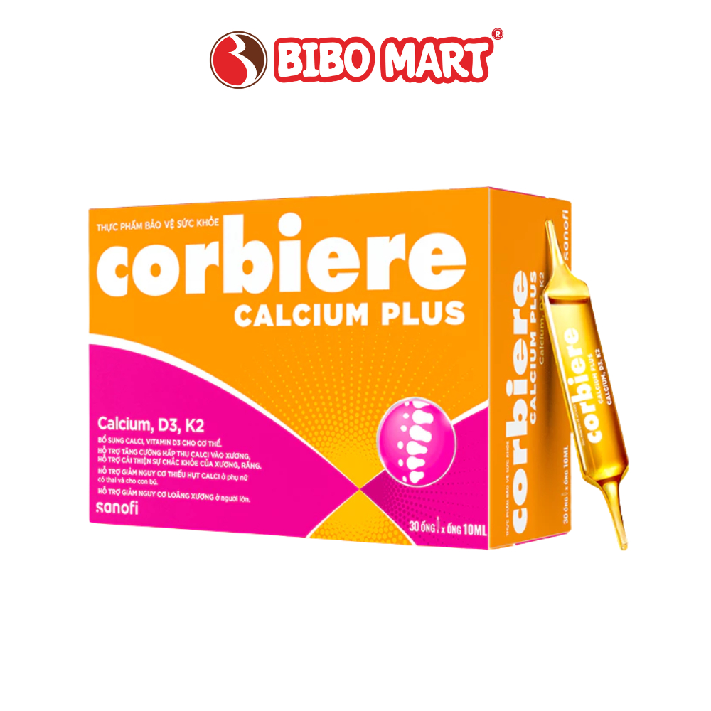 Thực phẩm bảo vệ sức khỏe Corbiere Calcium Plus Mới - Canxi Hữu Cơ D3K2 - Bibo Mart