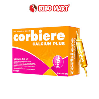 Thực Phẩm Bảo Vệ Sức Khỏe Corbiere Calcium Plus Sanofi Bổ Sung Canxi, Vitamin D3K2 30 Ống-Bibomart