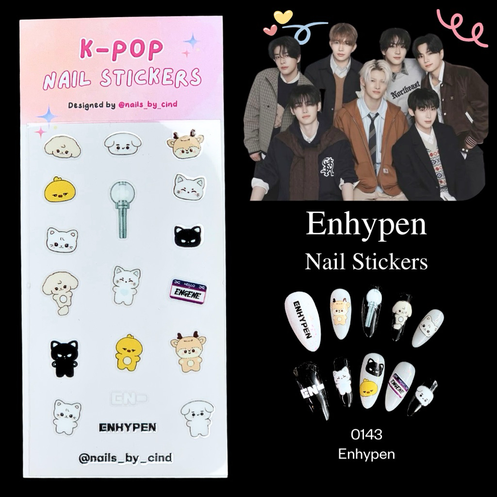 [K-pop Nail Stickers] Sticker dán móng nail Enhypen trang trí móng tay 0143