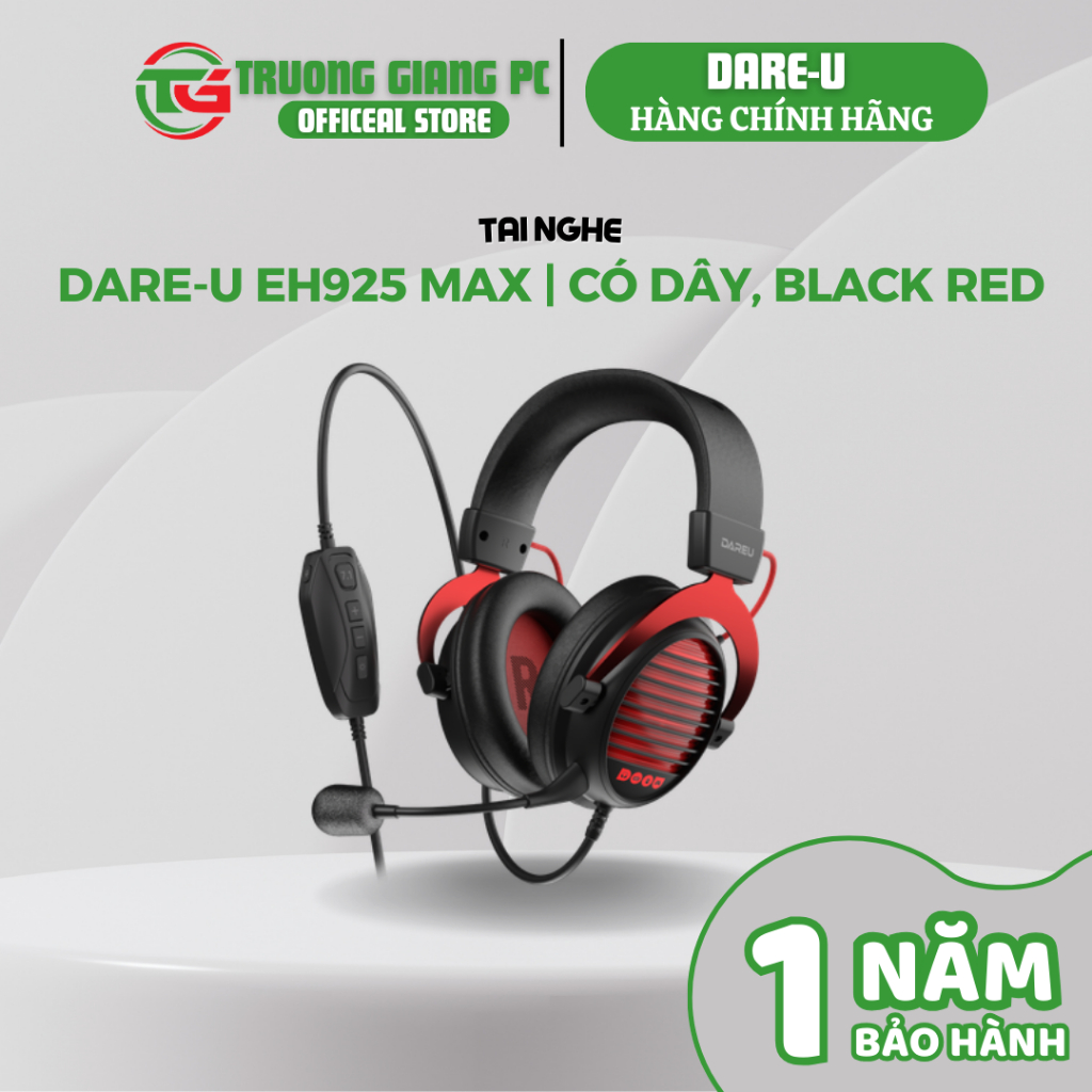[NEW CHÍNH HÃNG] Tai nghe gaming Dare-U EH925 MAX | Có dây, Black Red