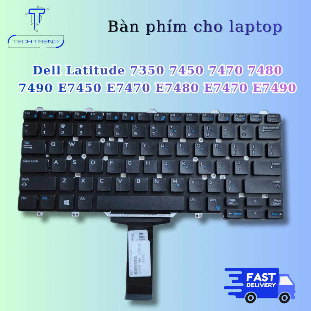 Bàn phím laptop Dell Latitude 7350 7450 7470 7480 7490 E7450 E7470 E7480 E7470 E7490 0w93f7 Phím khô