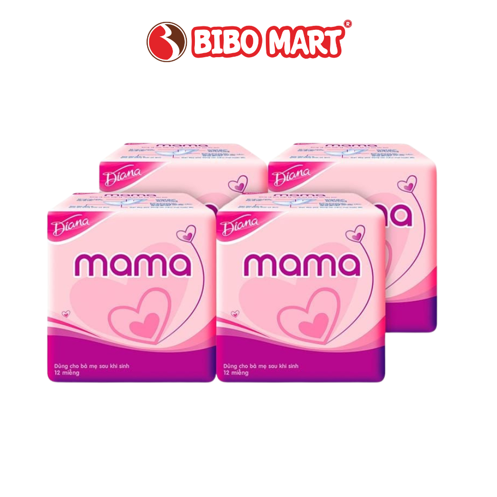 Băng Vệ Sinh Diana Mama Cho Mẹ Sau Sinh Mềm Mại Êm Ái Thấm Hút Tốt Bịch 12 Miếng - Bibomart
