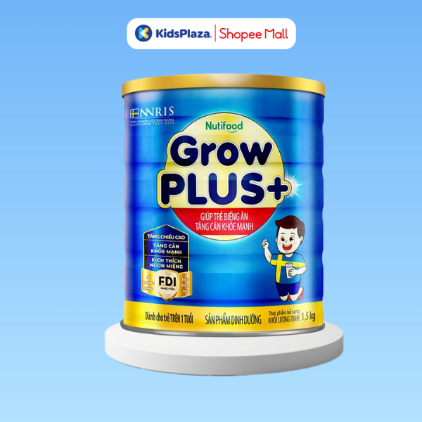 Sữa bột Nutifood Grow Plus Xanh 1.5kg cho trẻ trên 1 tuổi