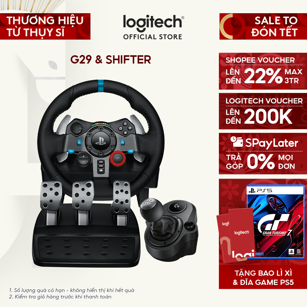 Combo Vô Lăng Logitech G29 Driving Force Và Cần số Logitech SHIFTER