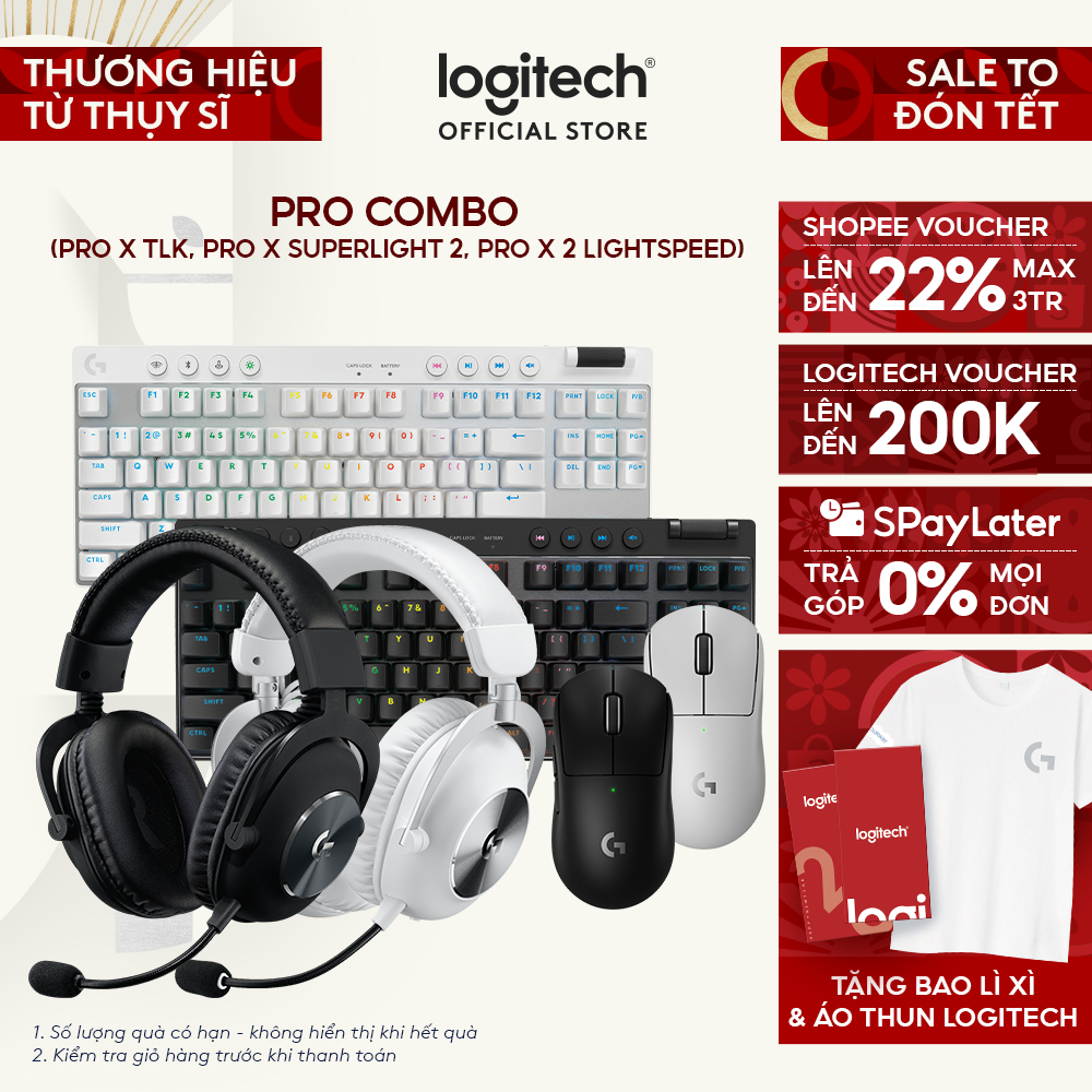 Combo chuột phím tai nghe Logitech G PRO Ver 2 - Chuột G PRO X SUPERLIGHT 2, Phím G PRO X TKL, Tai n