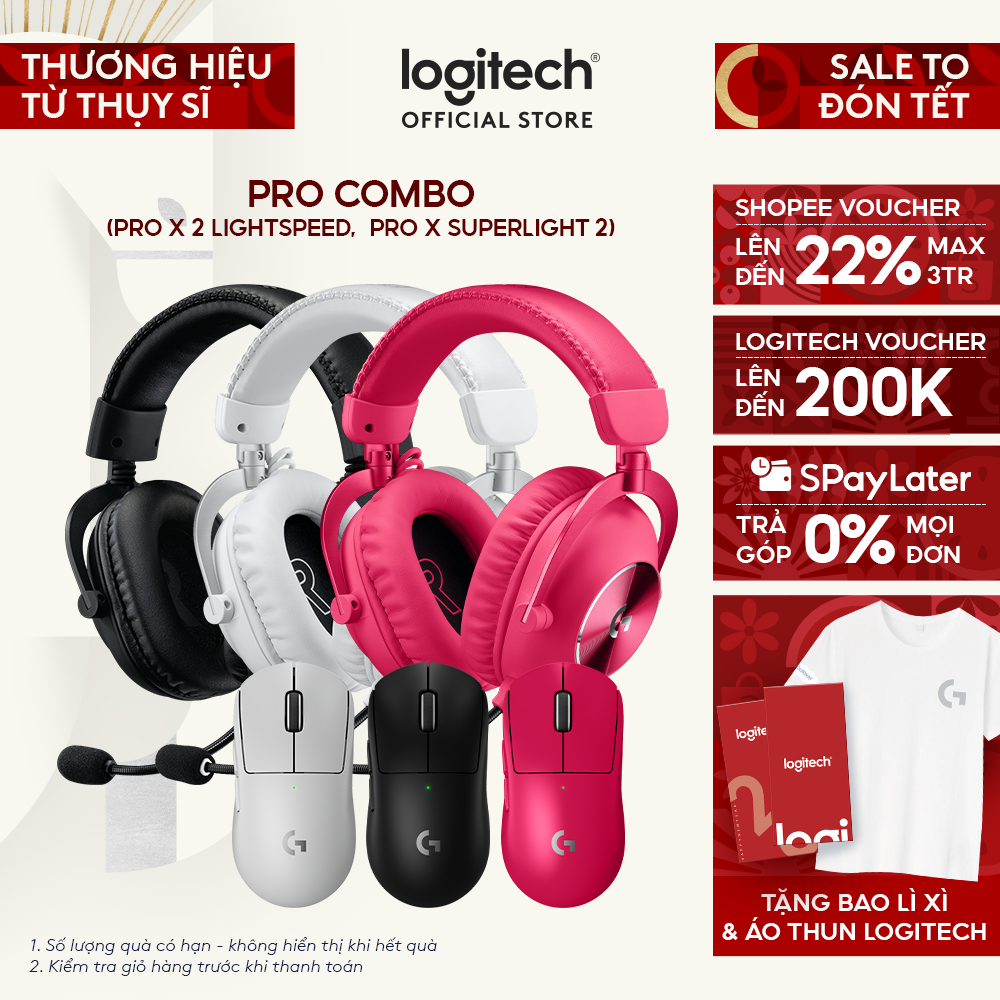 Combo Chuột Gaming Logitech G Pro X Superlight 2 và Tai nghe Logitech G Pro X 2