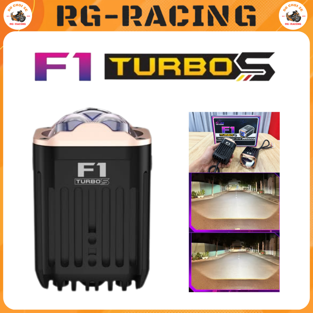 Đèn Trợ Sáng Titan Moto F1 Turbo S Trợ Pha Kép 67W Cos 42W Giả Lập Laser