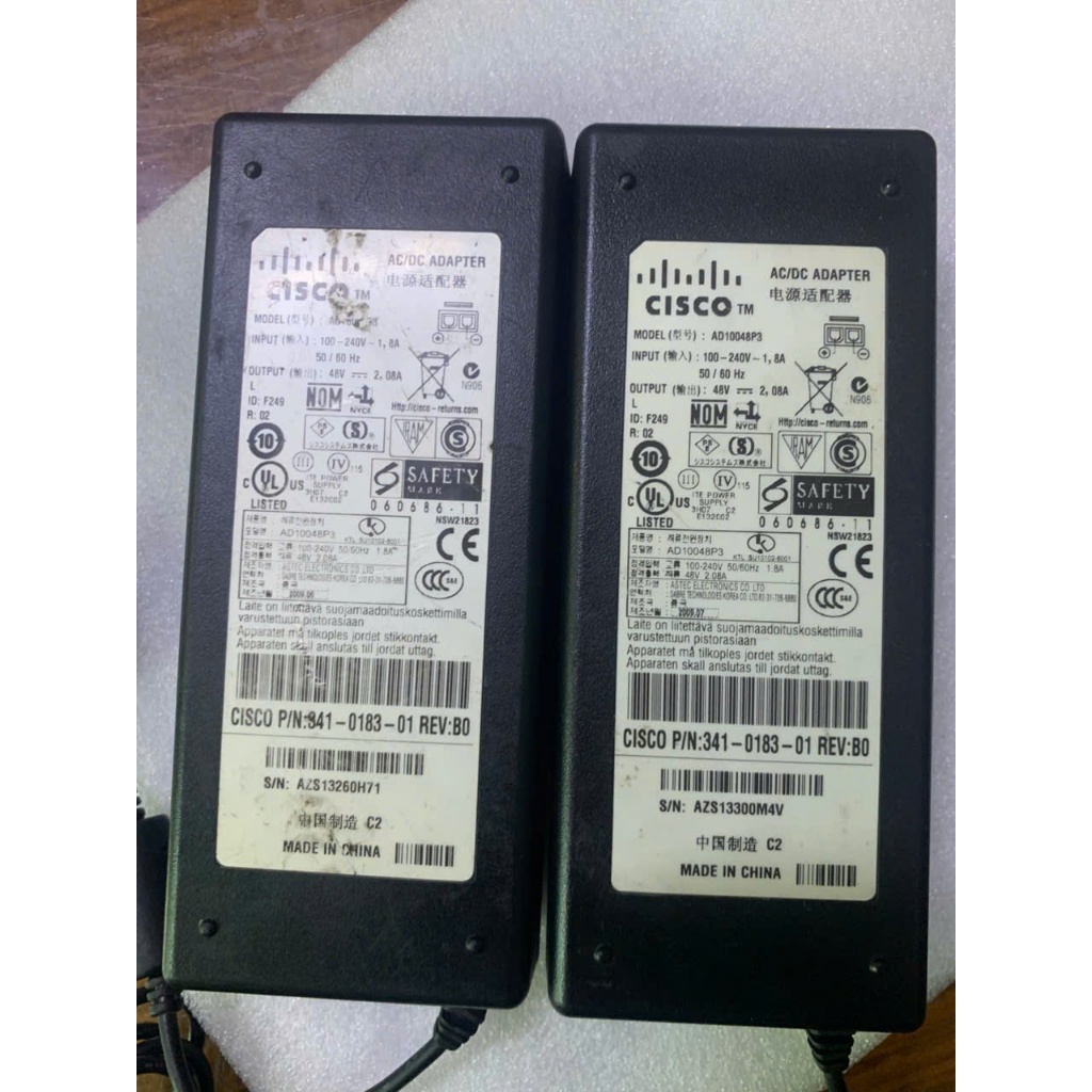 Adapter nguồn CISCO 48V 2.08A  jack 2pin wifi..