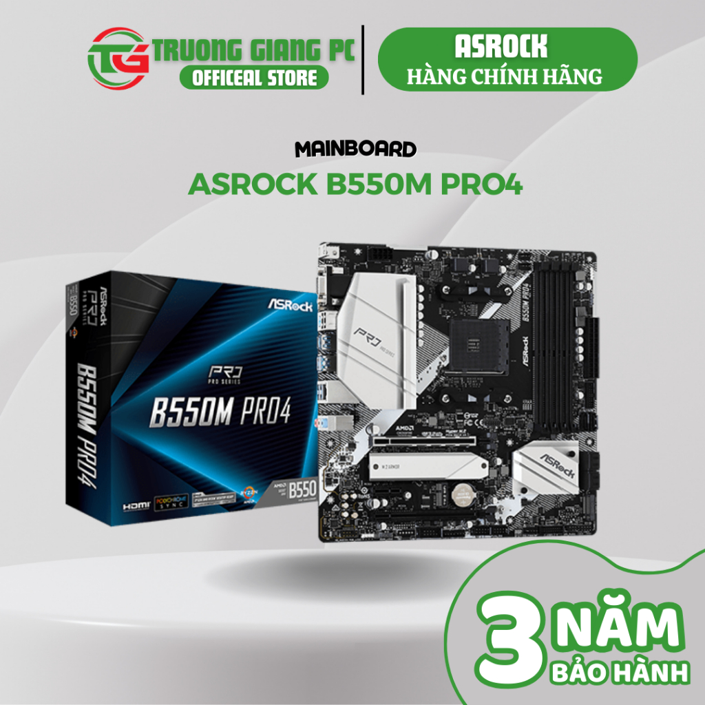 [NEW CHÍNH HÃNG] Mainboard ASROCK B550M Pro4 BẢO HÀNH 36 THÁNG